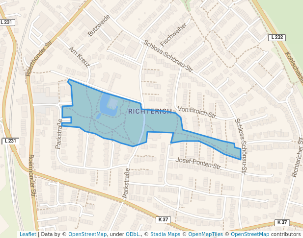 walking in Schlosspark map in Aachen