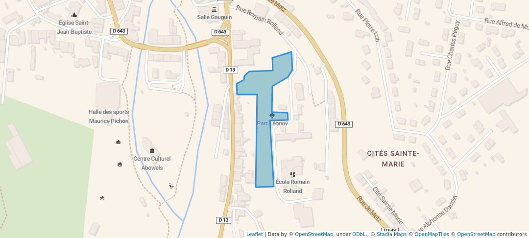 walking in Parc Léonov map in Auboué