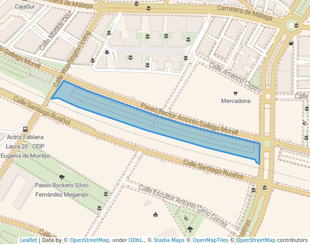 walking in Paseo Rector Antonio Gallego Morell map in Granada