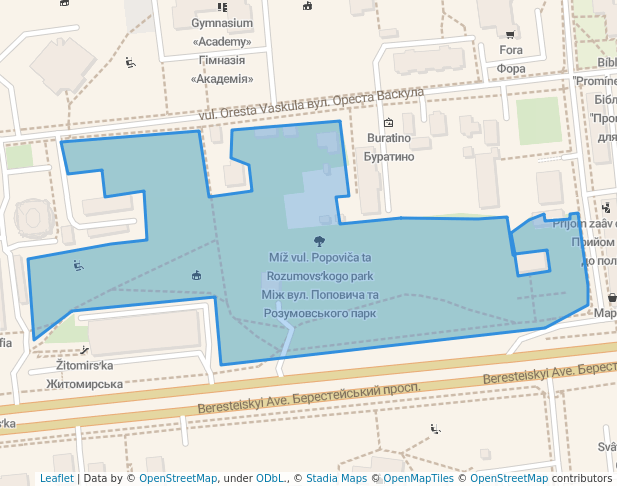 Між вул. Семашка та Краснова парк
