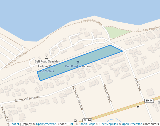 walking in Belt Road Common map in New Plymouth
