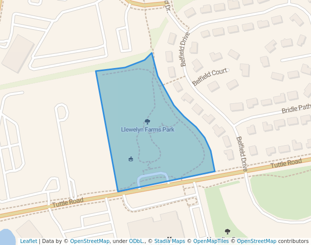 walking in Llewelyn Farms Park map in Dublin