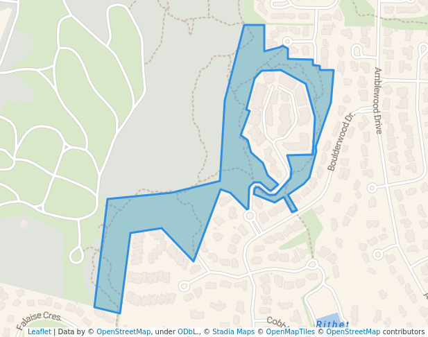 walking in Boulderwood Hill Park map in Cordova Bay