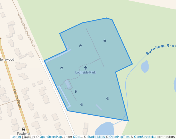 walking in Lochside Park map in Cordova Bay