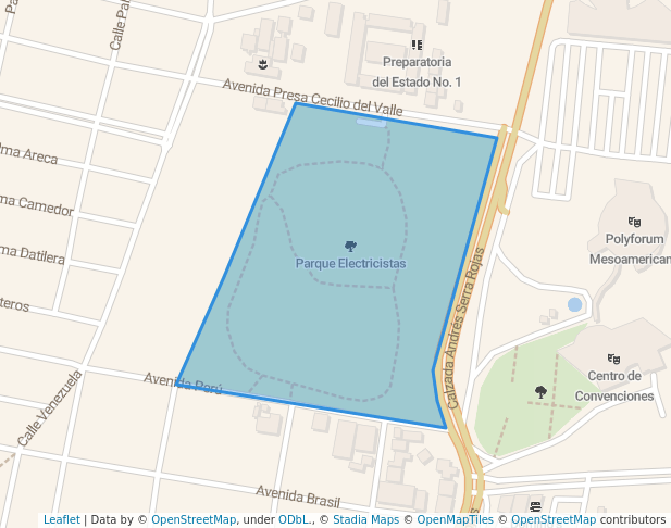 walking in Parque Electricistas map in Tuxtla Gutiérrez