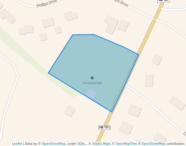 walking in Victoria Park map in New Maryland