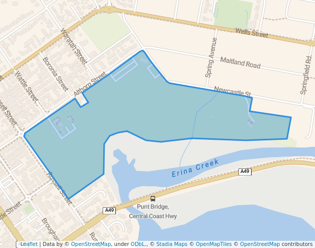 walking in Hylton Moore Park map in East Gosford
