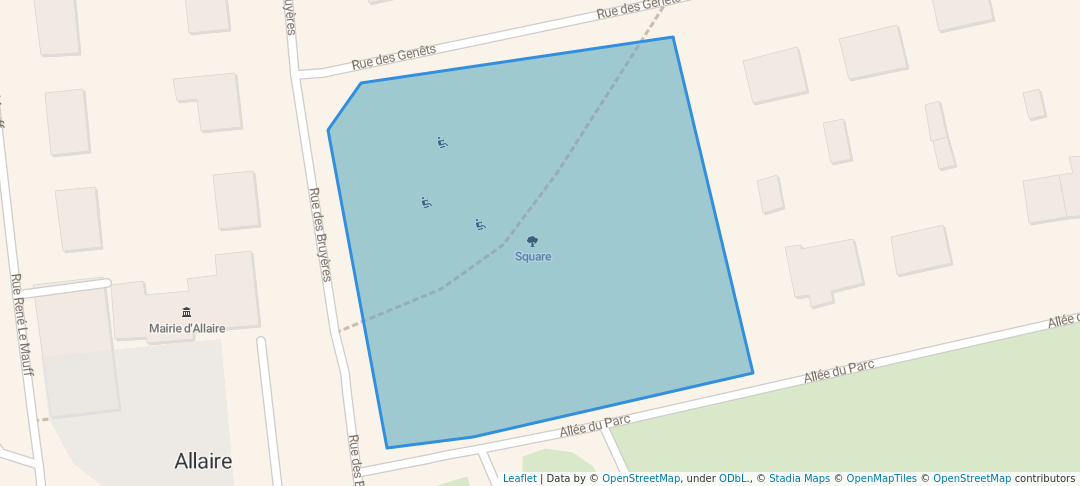 walking in Square map in Allaire