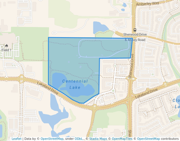 walking in Centennial Park map in Sherwood Park