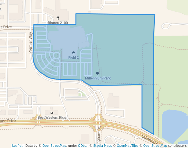 walking in Millennium Park map in Sherwood Park