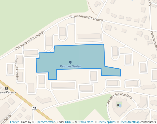 walking in Parc des Saules map in Wavre