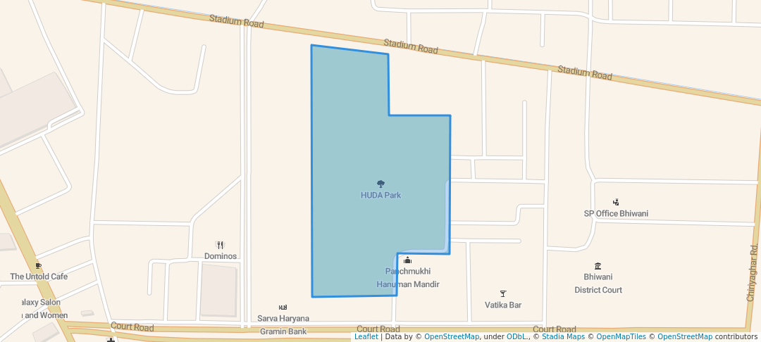 walking in HUDA Park map in Bhiwani