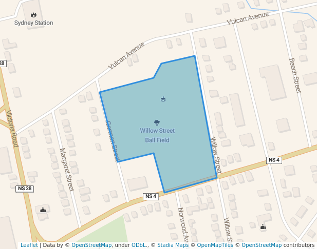 walking in Willow Street Ball Field map in Sydney