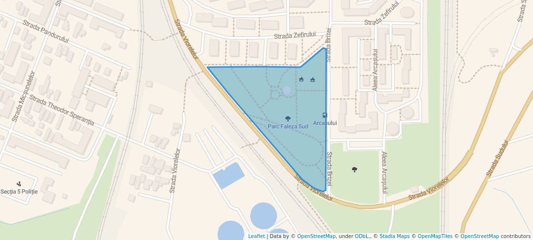 walking in Parc Faleza Sud map in Constanța