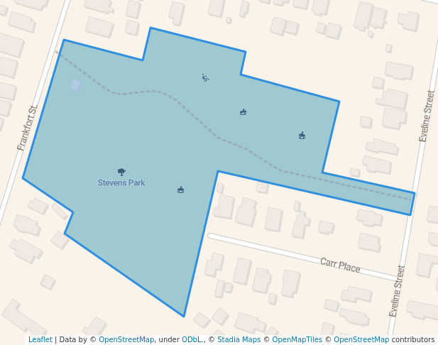 walking in Stevens Park map in Oshkosh