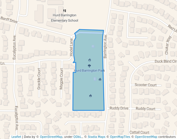walking in Hurd Barrington Park map in Newman