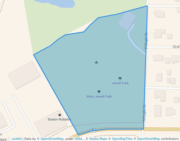 walking in Mary Jewell Park map in Oshkosh