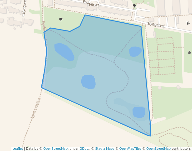 walking in Byager Folkeskov map in Beder