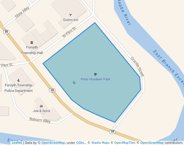 walking in Peter Nordeen Park map in Gwinn