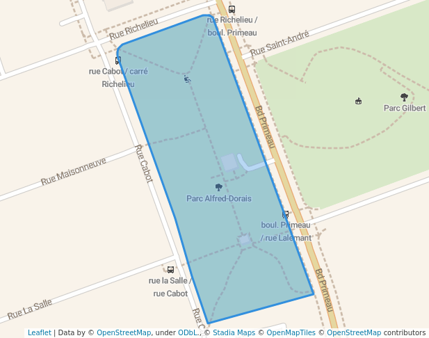 walking in Parc Alfred-Dorais map in Châteauguay