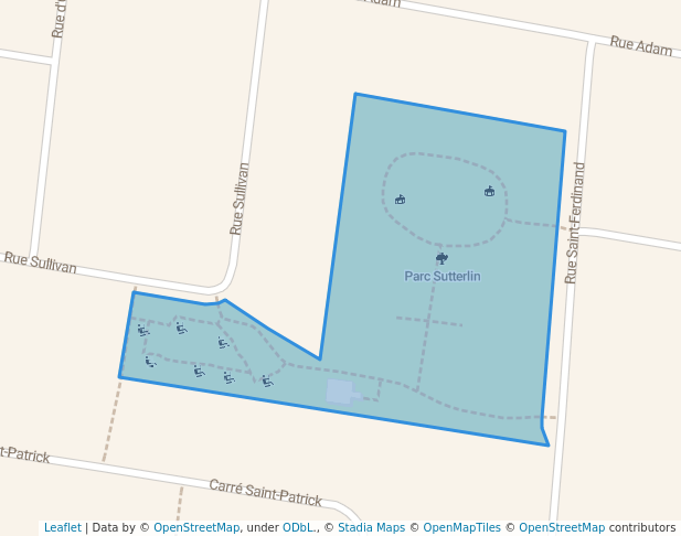 walking in Parc Sutterlin map in Châteauguay