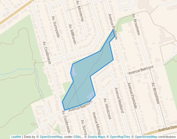 walking in Parc Sunnyside map in Pointe-Claire