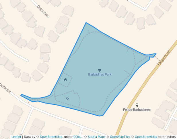 walking in Barbadnes Park map in Mission Viejo