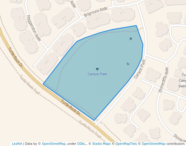 walking in Canyon Park map in Irvine