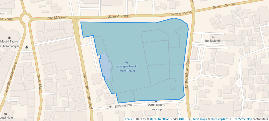 walking in RTH Tuanku Imam Bonjol map in Padang