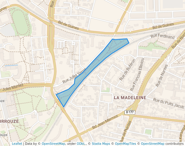 walking in Vallon Jules Verne map in Rennes