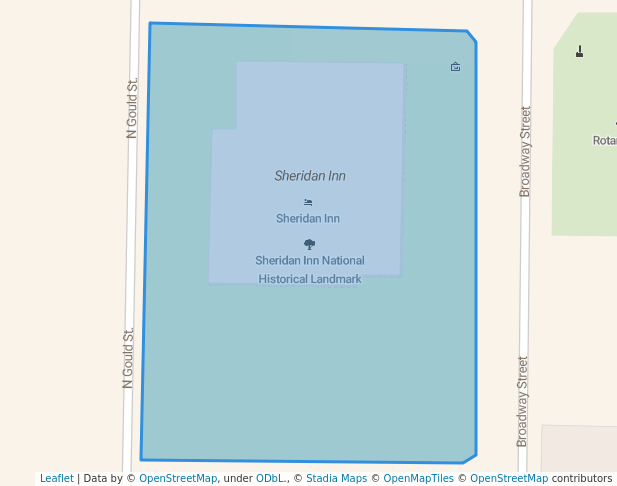 walking in Sheridan Inn National Historical Landmark map in Sheridan