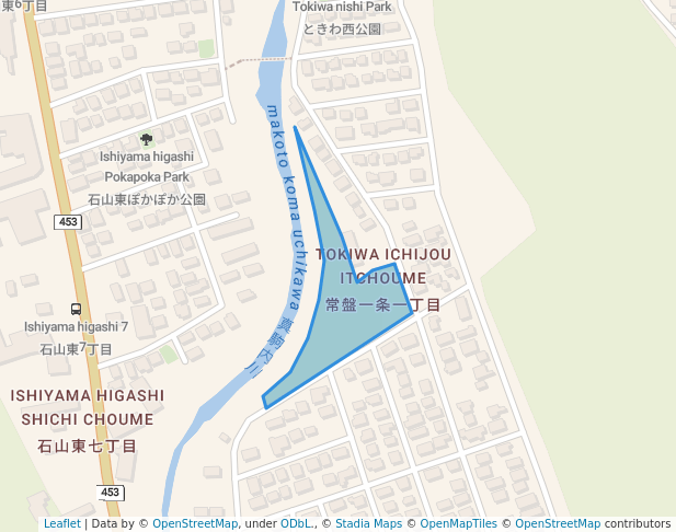 walking in Tokiwa kita Park map in Sapporo