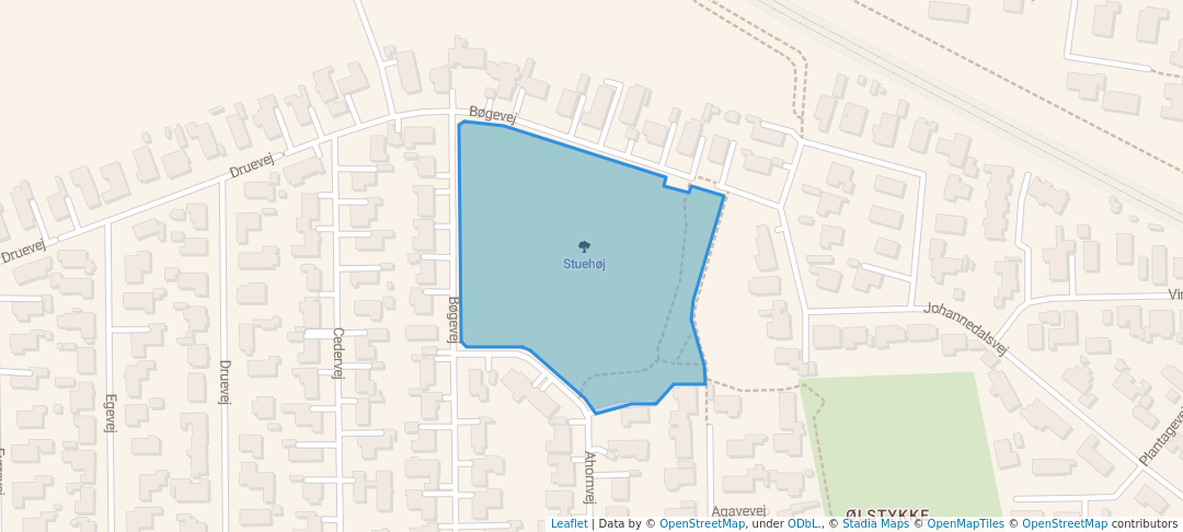 walking in Stuehøj map in Ølstykke