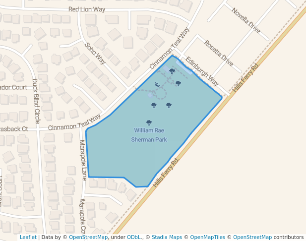 walking in William Rae Sherman Park map in Newman