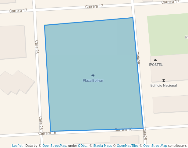 walking in Plaza Bolivar map in Barquisimeto