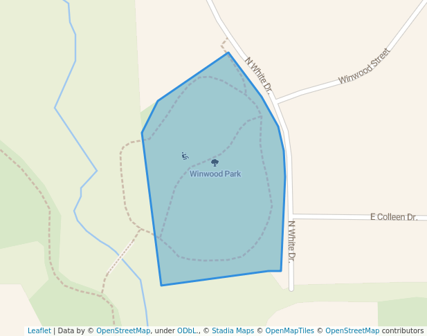 walking in Winwood Park map in Gardner