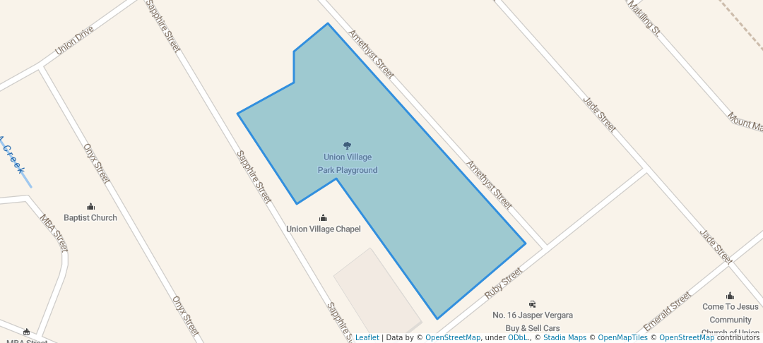 walking in Union Village Park Playground map in Caloocan