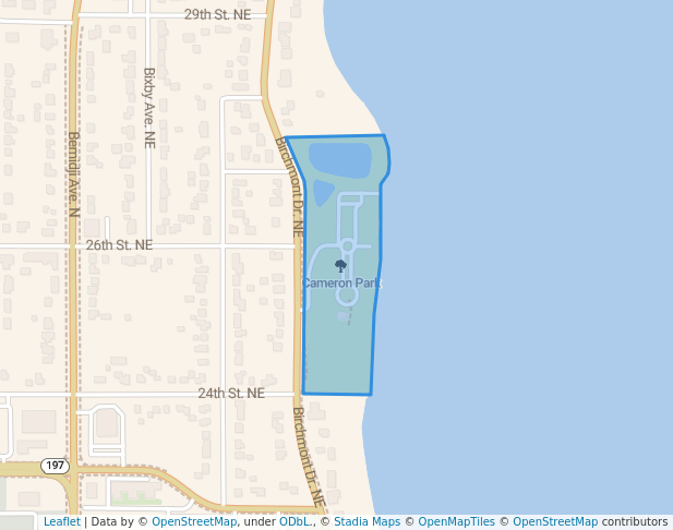 walking in Cameron Park map in Bemidji