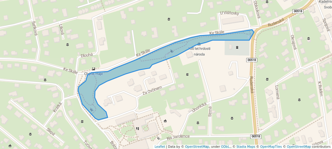 walking in Višňovka map in Chýně