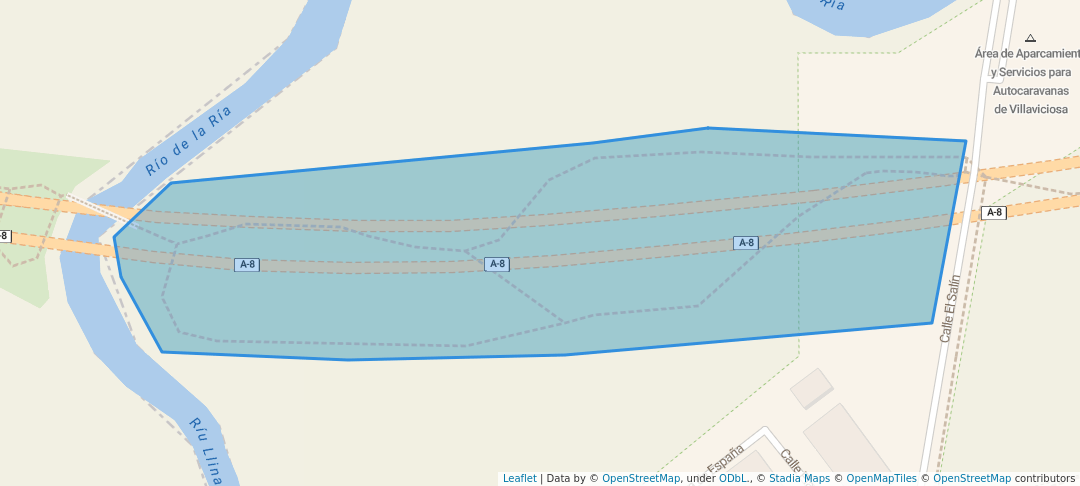 walking in Parque de los Tamariscos map in Villaviciosa