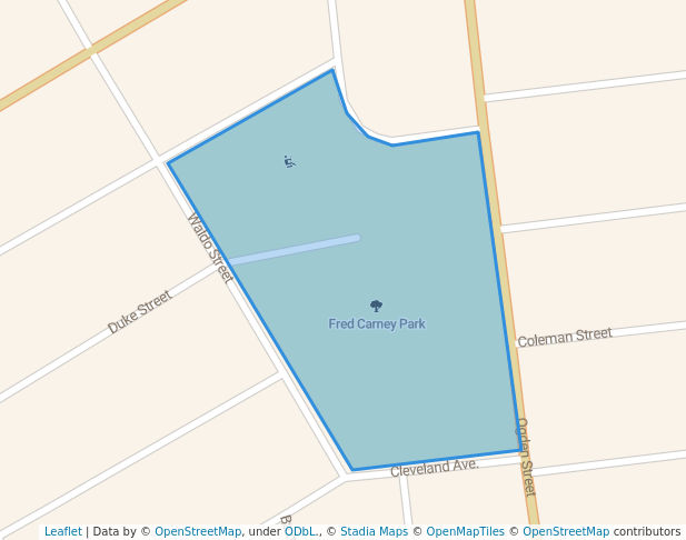 walking in Fred Carney Park map in Marinette