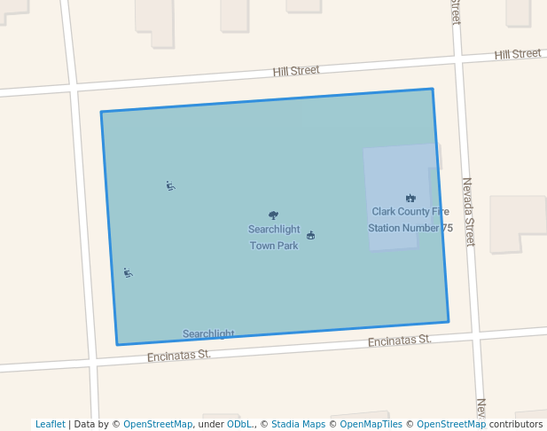 walking in Searchlight Town Park map in Searchlight
