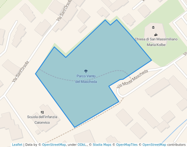 walking in Parco Vento del Mascheda map in Brescia