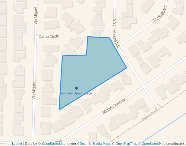 walking in Rhoads Open Space map in Santa Barbara