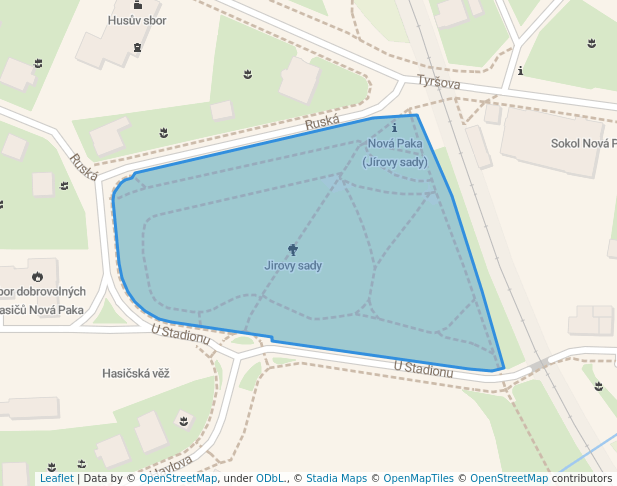 Velký park in Nová Paka | Map and Routes