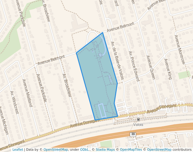 walking in Parc Valois map in Pointe-Claire