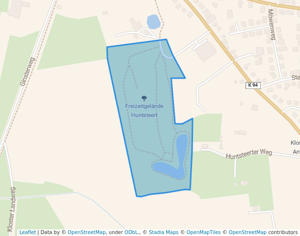 walking in Freizeitgelände Huntsteert map in Schortens