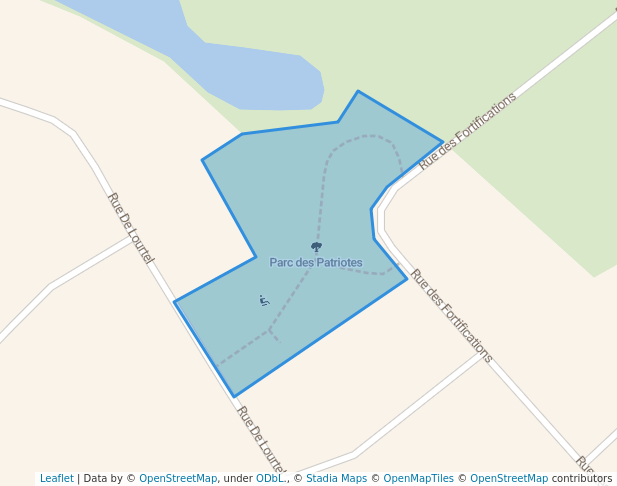 walking in Parc des Patriotes map in Saint-Jean-sur-Richelieu