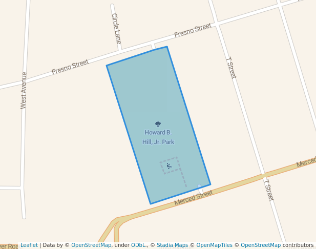 walking in Howard B. Hill, Jr. Park map in Newman