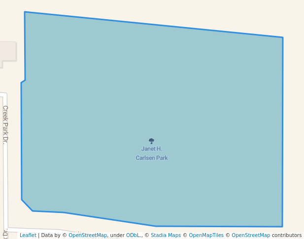 walking in Janet H. Carlsen Park map in Newman